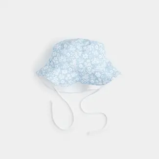 Petit Lem Petit Lem - Reversible Sun Hat, Pale Blue Floral