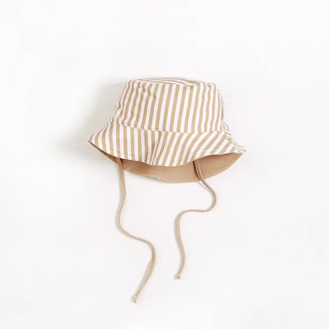 Petit Lem Petit Lem - Reversible Sun Hat, Sand Striped