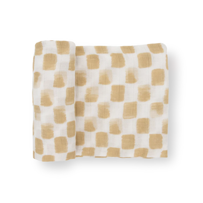 Little Unicorn Little Unicorn - Single Cotton Muslin Blanket, Adobe Checker