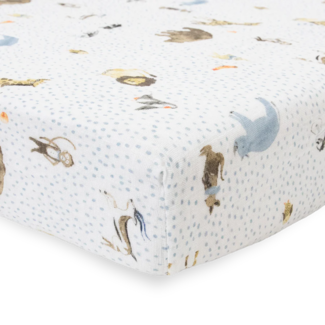 Little Unicorn Little Unicorn - Organic Cotton Muslin Crib Sheet, Party Animals