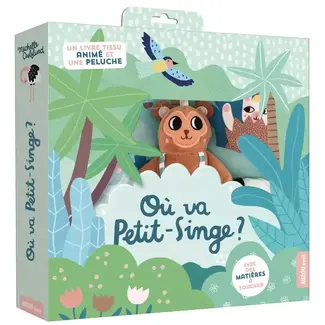 Auzou Auzou - Book and Plush Set, Où Va Petit-Singe?