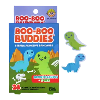 Boo-Boo Buddies Boo-Boo Buddies - 24 Sterile Adhesive Bandages Set, Brontosaurus and T-Rex