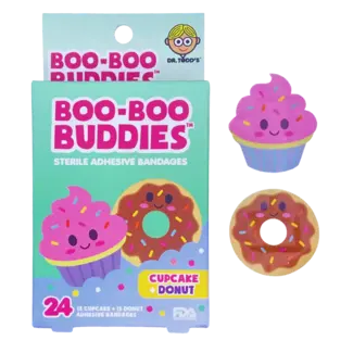 Boo-Boo Buddies Boo-Boo Buddies - 24 Sterile Adhesive Bandages Set, Cupcake and Donut