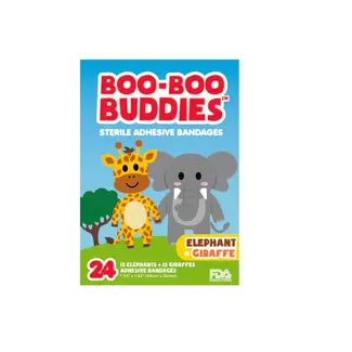 Boo-Boo Buddies Boo-Boo Buddies - Boîte de 24 Pansements Ludiques, Éléphant et Girafe