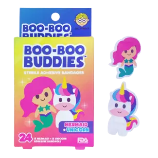 Boo-Boo Buddies Boo-Boo Buddies - 24 Sterile Adhesive Bandages Set, Mermaid and Unicorn