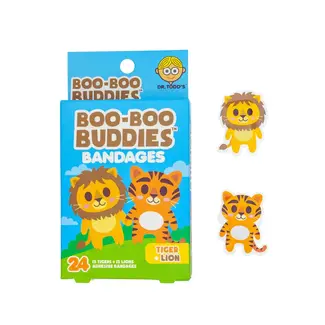 Boo-Boo Buddies Boo-Boo Buddies - Boîte de 24 Pansements Ludiques, Tigre et Lion