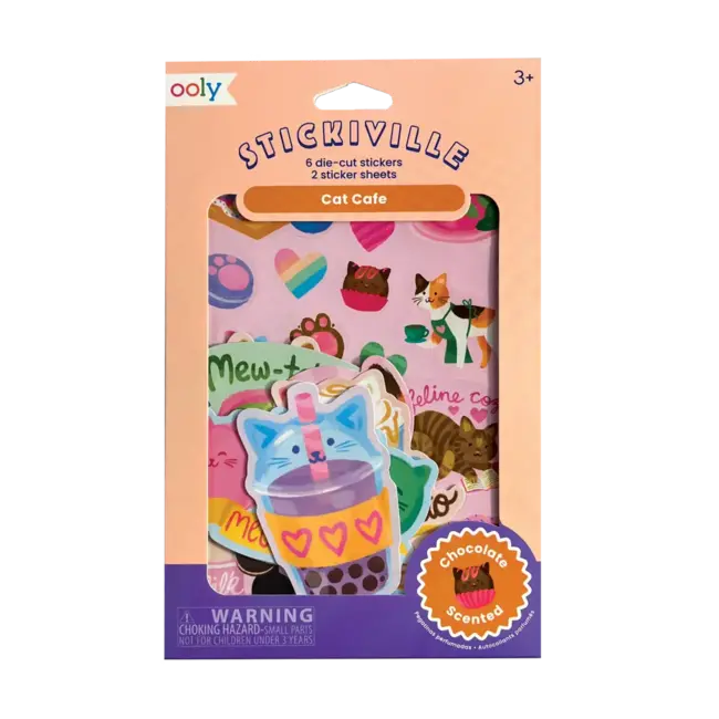 Ooly Ooly - Stickiville Scented Stickers, Cat Cafe