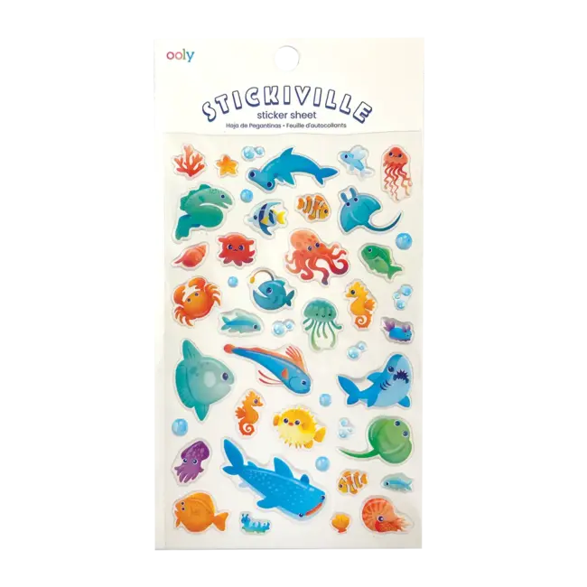 Ooly Ooly - Stickiville Puffy Stickers, Blue Ocean