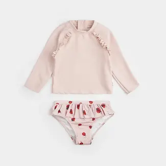 Petit Lem Petit Lem - Long Sleeve 2 Pieces Swimsuit, Rose Ladybug