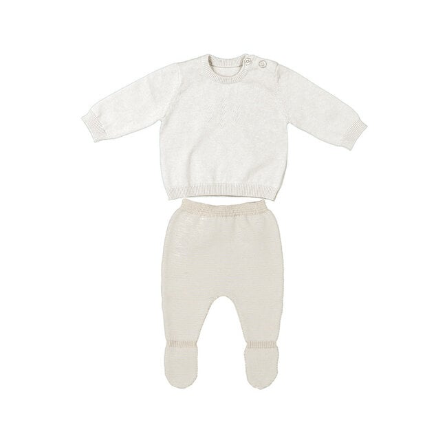 Mayoral Mayoral - Sweater and Footed Pants Set, Ecru