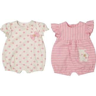 Mayoral Mayoral - Set of 2 Rompers, Nectar