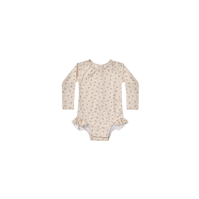 Quincy Mae Quincy Mae - Long Sleeve Swimsuit, Clay Floral