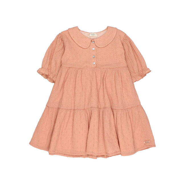 Búho Búho - Puffed Sleeves Dress, Clay Pink