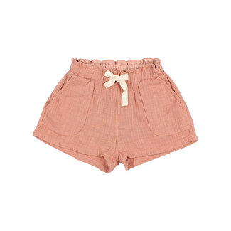 Búho Búho - Cotton Muslin Shorts, Clay Pink