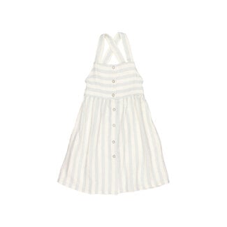 Búho Búho - Organic Cotton Dress, Striped Sky Grey