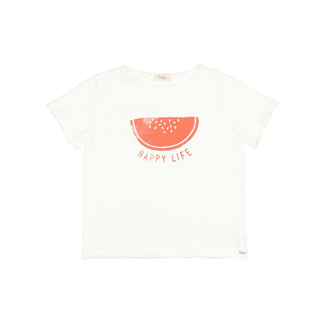 Búho Búho - T-shirt en Coton Biologique Melon d'Eau, Blanc