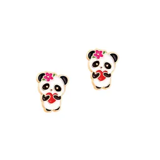 Girl Nation Girl Nation - Enamel Stud Earrings, Panda Love