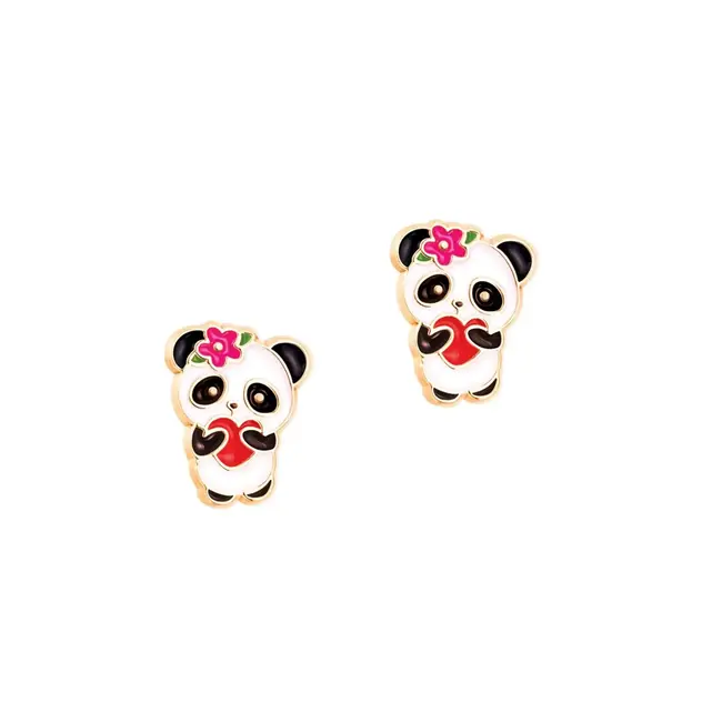 Girl Nation Girl Nation - Enamel Stud Earrings, Panda Love