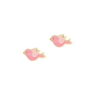 Girl Nation Girl Nation - Boucles d'Oreilles en Émail, Oiseau Scintillant