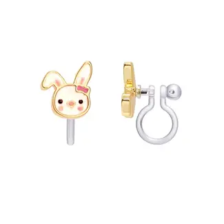 Girl Nation Girl Nation - Boucles d'Oreilles à Clip en Émail, Lapin