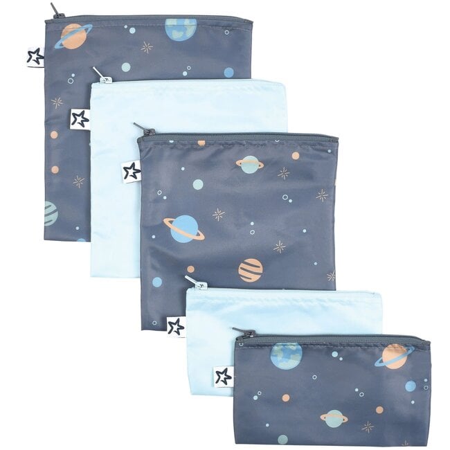 Tiny Twinkle Tiny Twinkle - Pack of 5 Reusable Snack Bags, Space