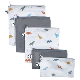Tiny Twinkle Tiny Twinkle - Pack of 5 Reusable Snack Bags, Dino