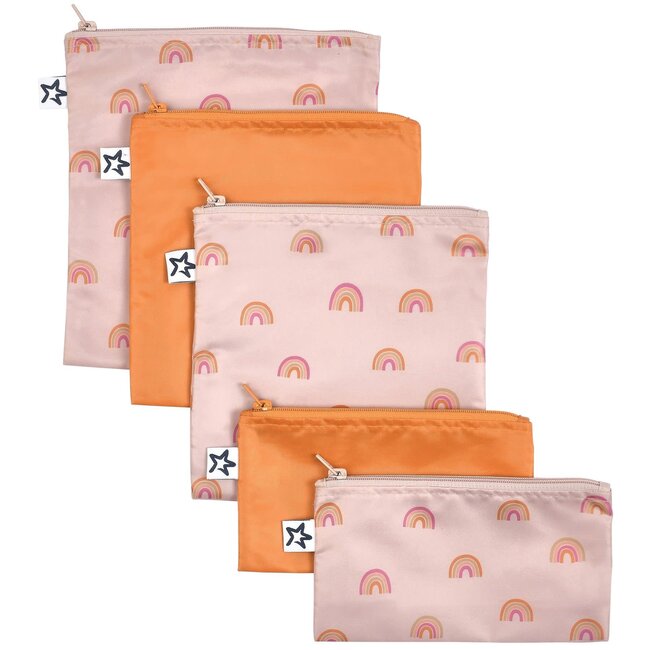 Tiny Twinkle Tiny Twinkle - Pack of 5 Reusable Snack Bags, Boho Rainbow