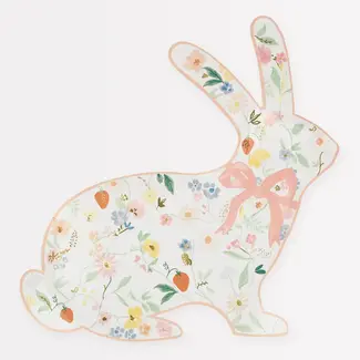 Meri Meri Meri Meri - Pack of 8 Paper Plates, Floral Bunny