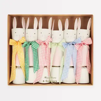 Meri Meri Meri Meri - Pack of 6 Crackers, Gingham Bow Bunny