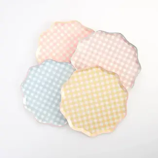 Meri Meri Meri Meri - Pack of 8 Small Paper Plates, Easter Gingham