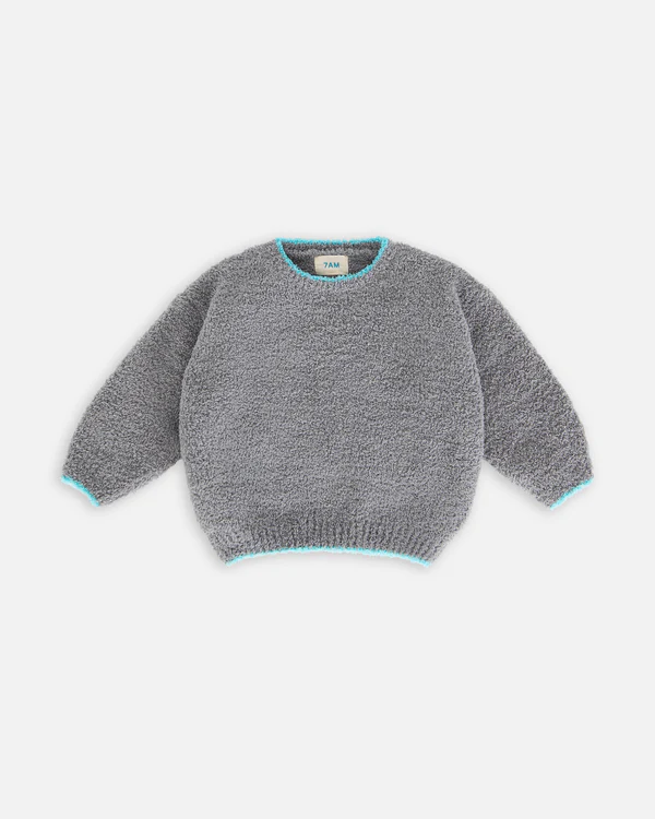Fuzzy grey pullover sales