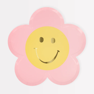 Meri Meri Meri Meri - Pack of 8 Paper Plates, Smiling Flower