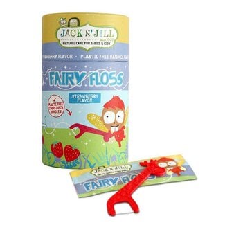 Jack&Jill Jack & Jill - Pack of 30 Fairy Floss Dental Flossers, Strawberry