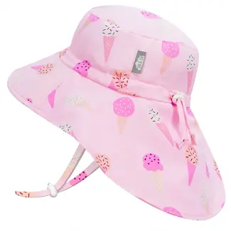 Jan & Jul Jan & Jul - Chapeau Soleil Ajustable Aventure Imperméable, Rose Crème Glacée