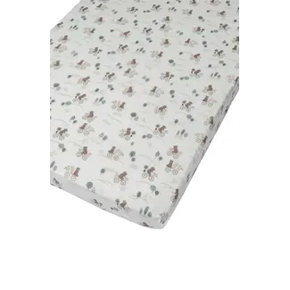 Loulou Lollipop Loulou Lollipop - Bamboo Fitted Crib Sheet, Bears on Bikes