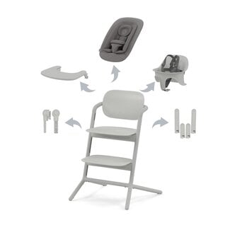 Cybex Cybex Lemo - Chaise Haute Évolutive 4-en-1, Gris Suède