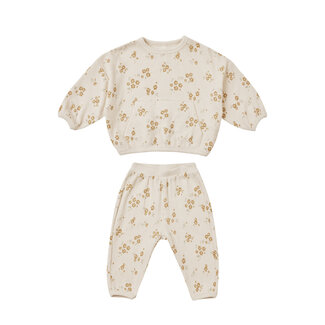 Quincy Mae Quincy Mae - Waffle Sweater and Pant Set, Honey Flowers
