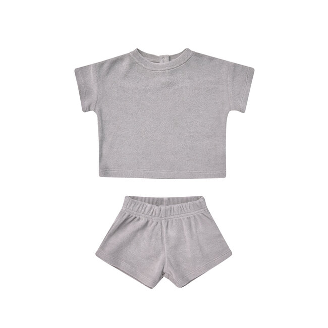 Quincy Mae Quincy Mae - Waffle Tee and Short Set, Periwinkle