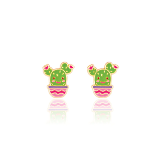 Girl Nation Girl Nation - Boucles d'Oreilles en Émail, Cactus