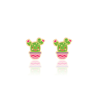 Girl Nation Girl Nation - Enamel Stud Earrings, Cactus