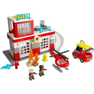 LEGO LEGO - Blocs de Construction Duplo, Caserne de Pompiers avec Hélicoptère