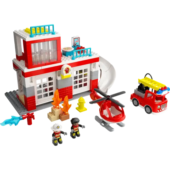 LEGO LEGO - Duplo Building Blocks, Fire Station and Helicopter