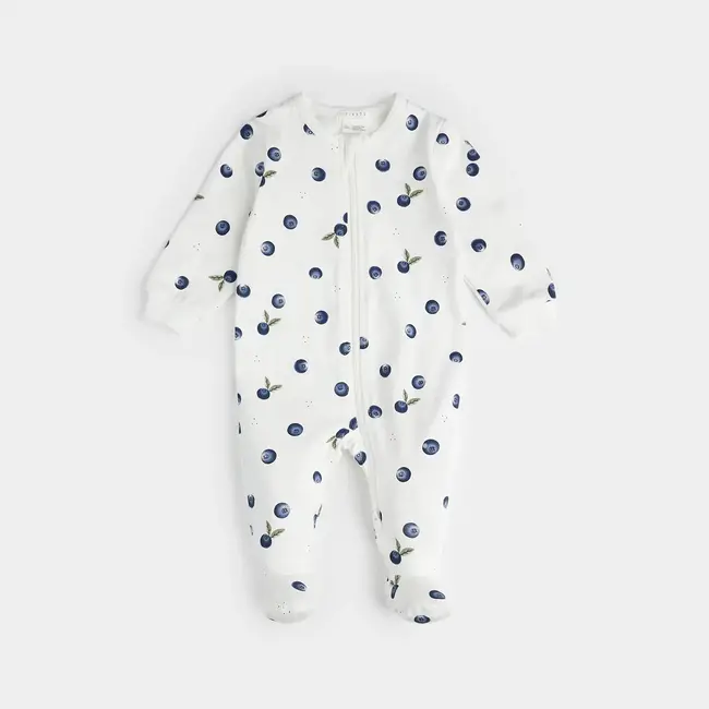 Petit Lem Petit Lem - Pyjama à Pattes en Coton Biologique, Bleuets