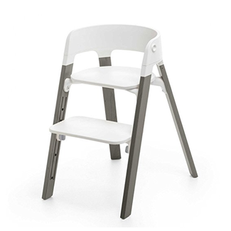 Stokke OPEN BOX - Stokke Steps - Chair, Hazy Grey Legs and White Seat