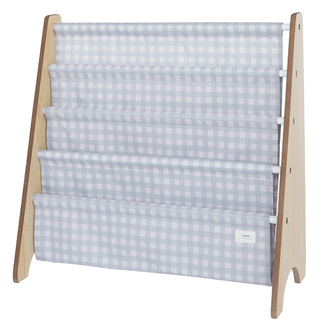 3 sprouts 3 Sprouts - Recycled Fabric Book Rack, Blue Gingham