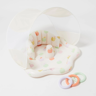 Sunny Life SunnyLife - Tapis de Jeu Gonflable pour Bébé avec Pare-Soleil, Sorbet à la Pomme