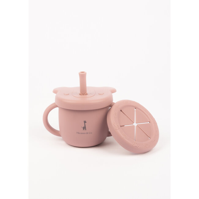Micasso & Co Micasso & Co - 2-in-1 Silicone Learning Cup, Mauve