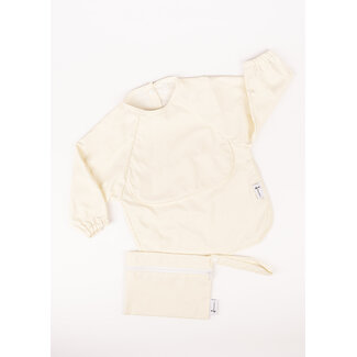Micasso & Co Micasso & Co - Long-Sleeved Bib with Integrated Pocket, Delicate White
