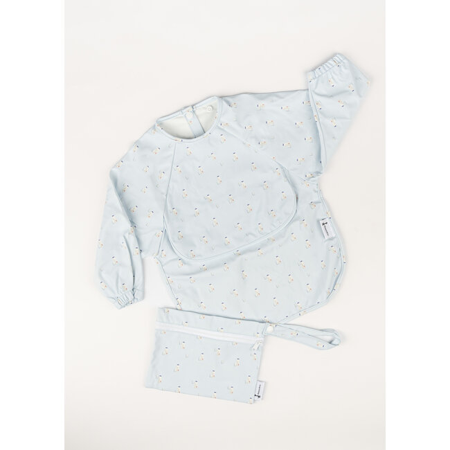 Micasso & Co Micasso & Co - Long-Sleeved Bib with Integrated Pocket, Milky Way