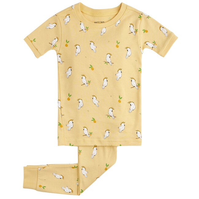 Petit Lem Petit Lem - Pyjama 2 Pièces à Manches Courtes en Coton Biologique, Cacatoès